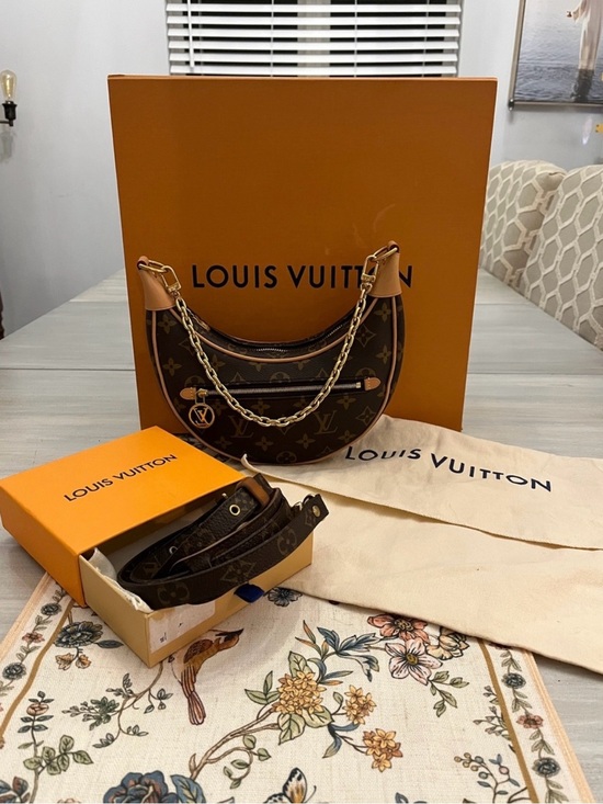 Louis Vuitton Handbags - Louis Vuitton Monogram Crescent Shoulder Bag with Gold Chain